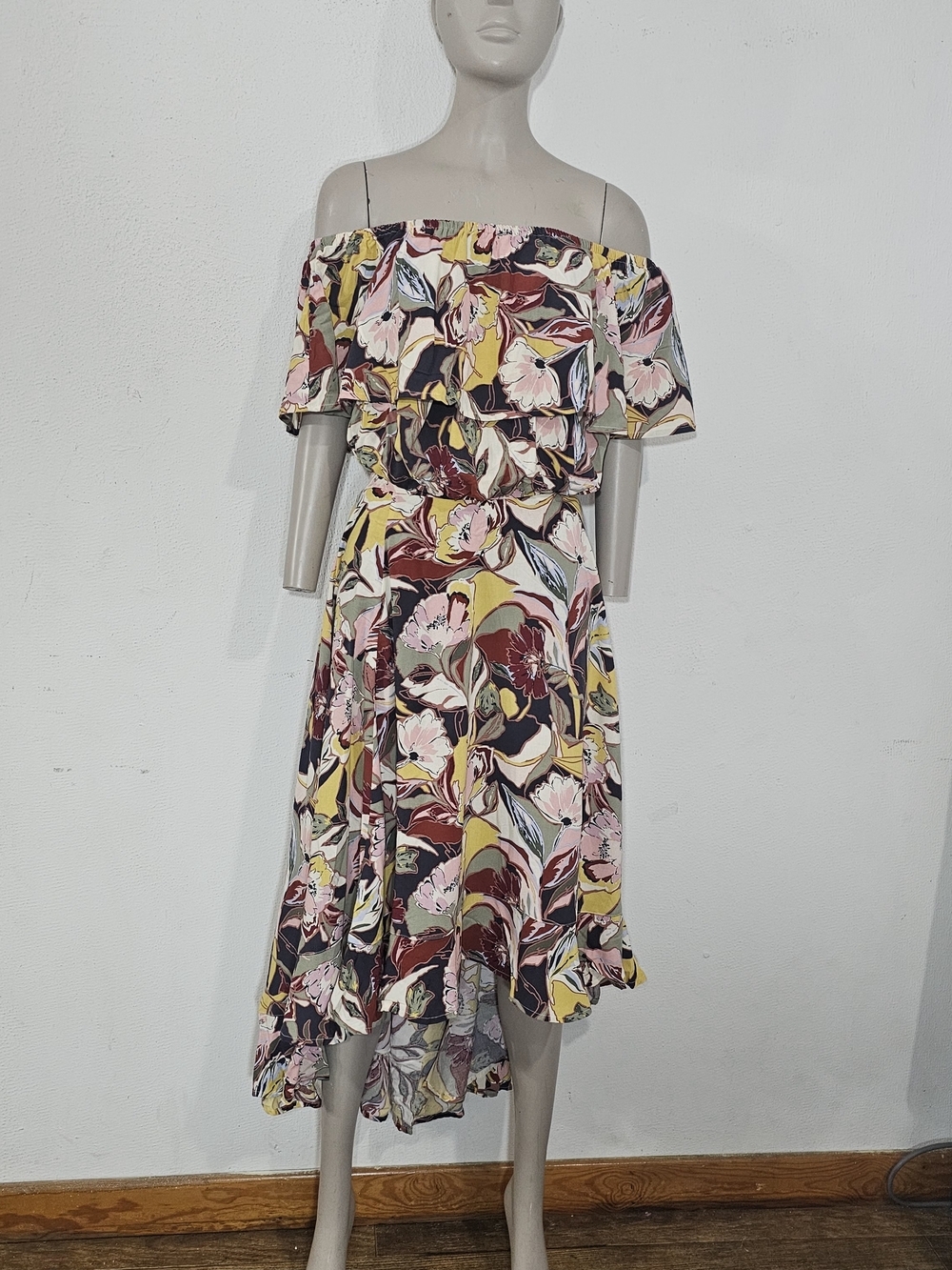 Torrid New Set Hi-Low Skirt Off Shoulder Crop Top Floral Multi Size M/L 10